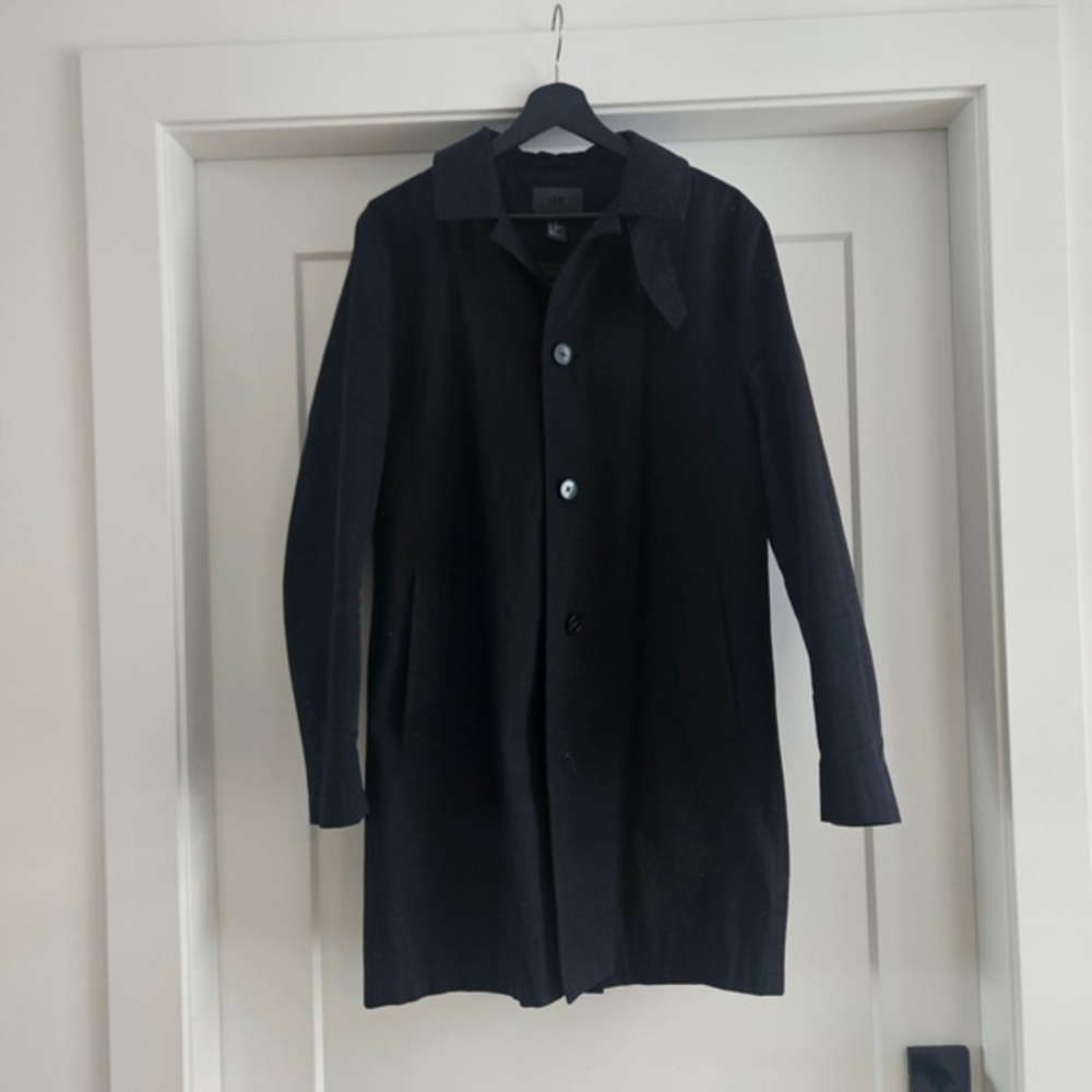 Women's Black Trench Coat - Clean Single-Breasted Design